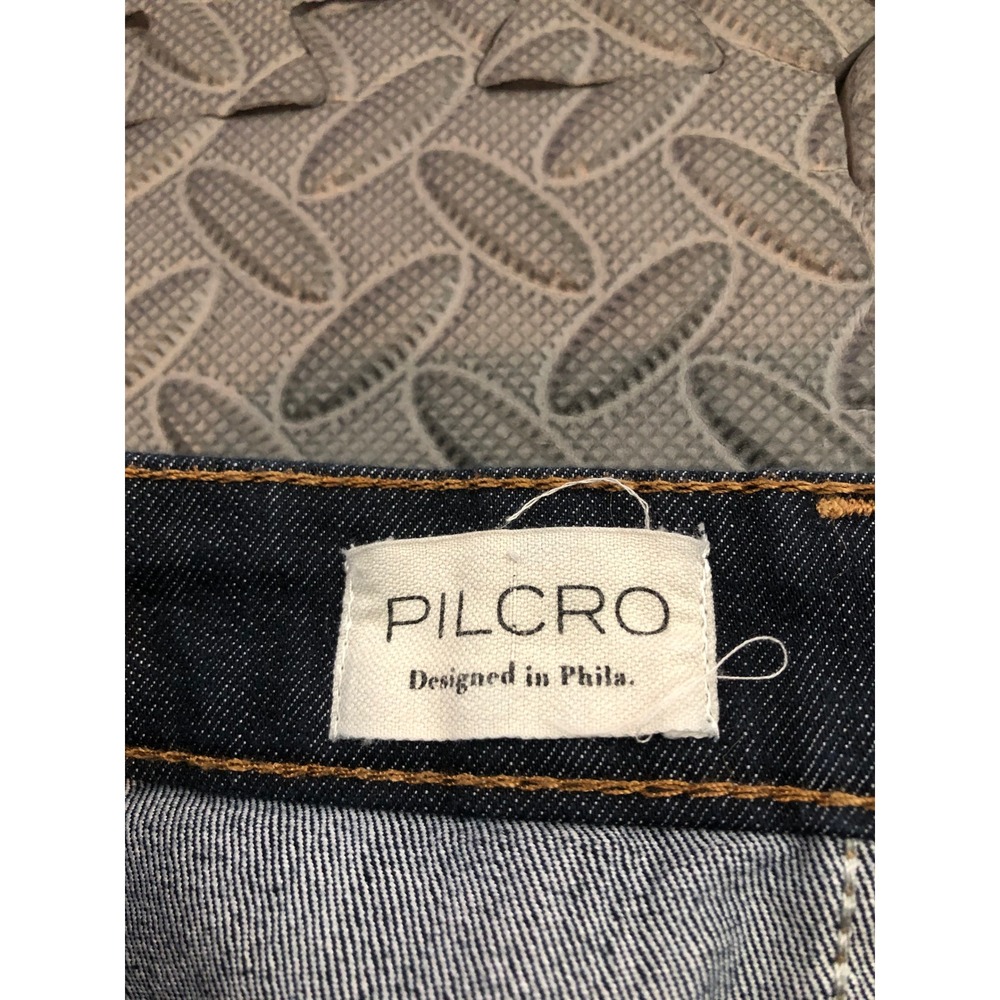 Pilcro Jeans Womens 32 Blue Dark Wash Flare Split Hem Denim Pants - Picture 4 of 10